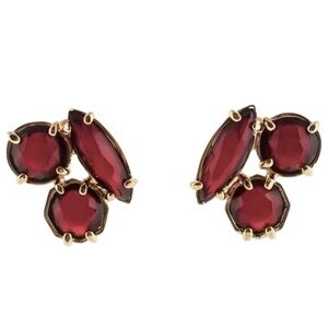 KATE SPADE • Red Gemstone Desert Cluster Statement Earrings